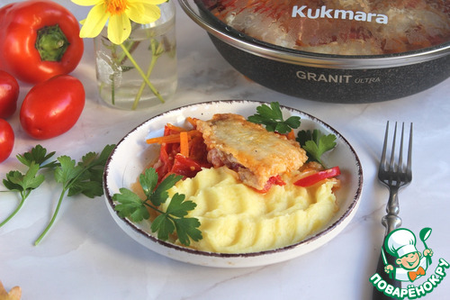 Минтай с овощами Минтай с овощами