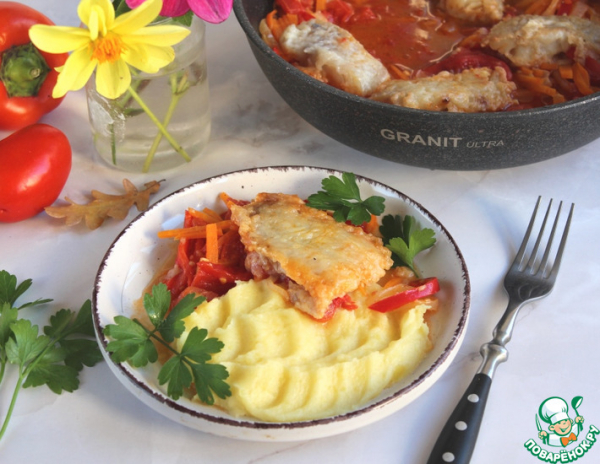 Минтай с овощами Минтай с овощами