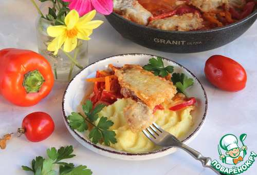 Минтай с овощами Минтай с овощами
